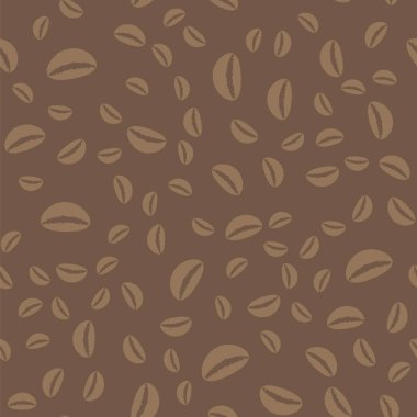 Kahverengi zemin üzerine kahve çekirdekleri Seamless Modeli