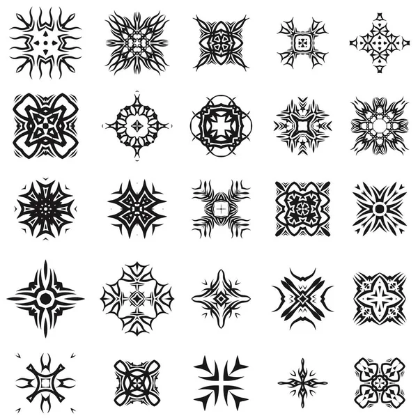 Set Different Tribal Rosettes Tattoo Design Isolated White Background Polynesian — Stock Photo, Image