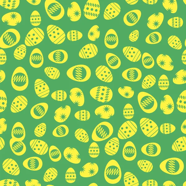 Easter Eggs Greeting Card Green Background Seamless Pattern — Stock Photo, Image