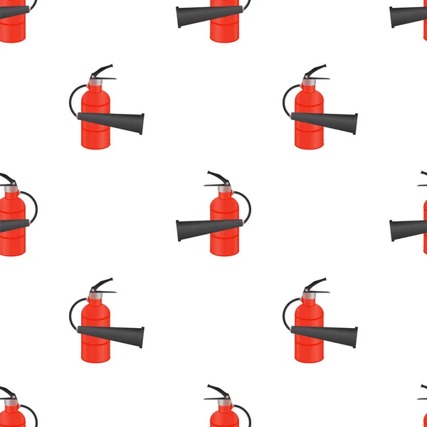 Roter Metallischer Feuerlöscher Mit Nahtlosem Muster Auf Weißem Hintergrund — Stockfoto