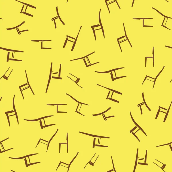 Verschiedene Stuhlsilhouetten Nahtloses Muster Auf Gelbem Hintergrund — Stockfoto