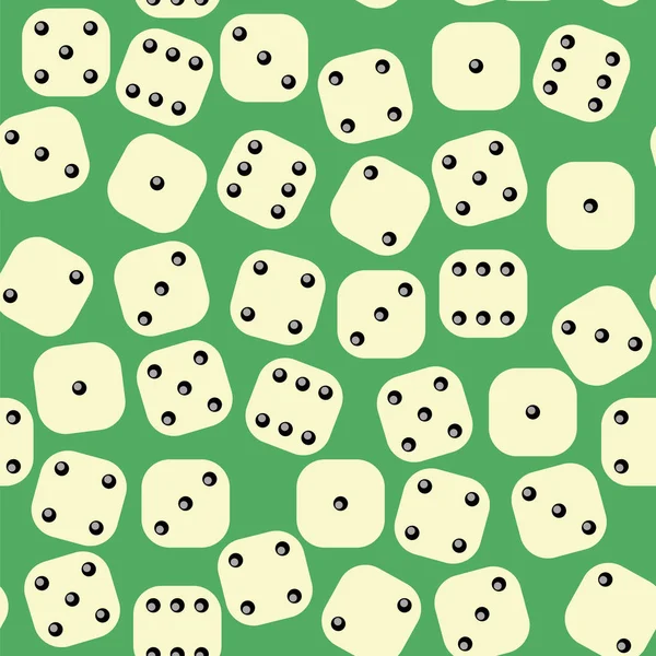 Dice Seamless Pattern on Green Background. Gambling Texture