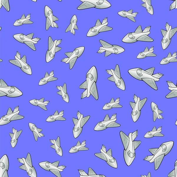 Seamless Aircraft Blue Background Concept Airplane Pattern — Stock Photo, Image