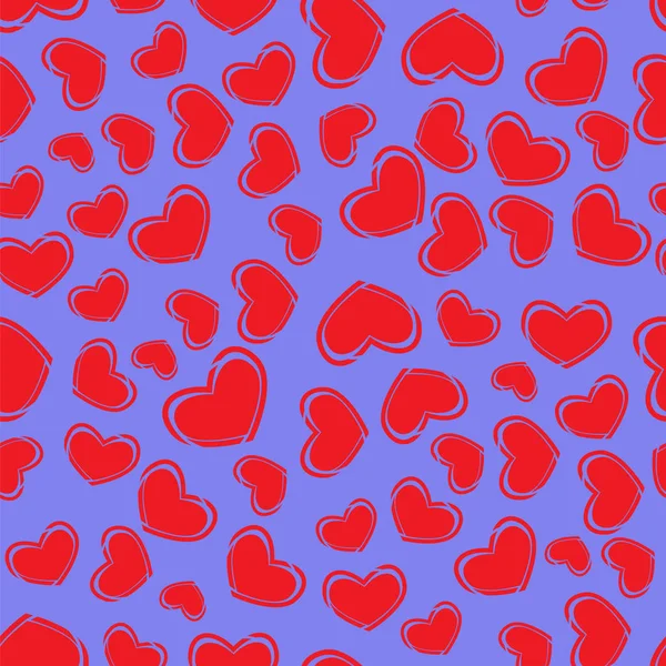 Rote Herzen Nahtlose Muster Valentinstag Hintergrund Symbol Der Liebe — Stockfoto