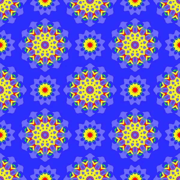 Blauwe Decoratieve Naadloze Patroon Eindeloze Textuur Oosterse Geometrische Ornament — Stockfoto