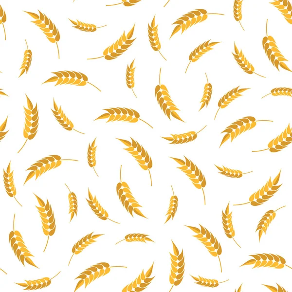 Безшовний Візерунок Пшениці Набір Вух Ізольовано Білому Тлі — стокове фото