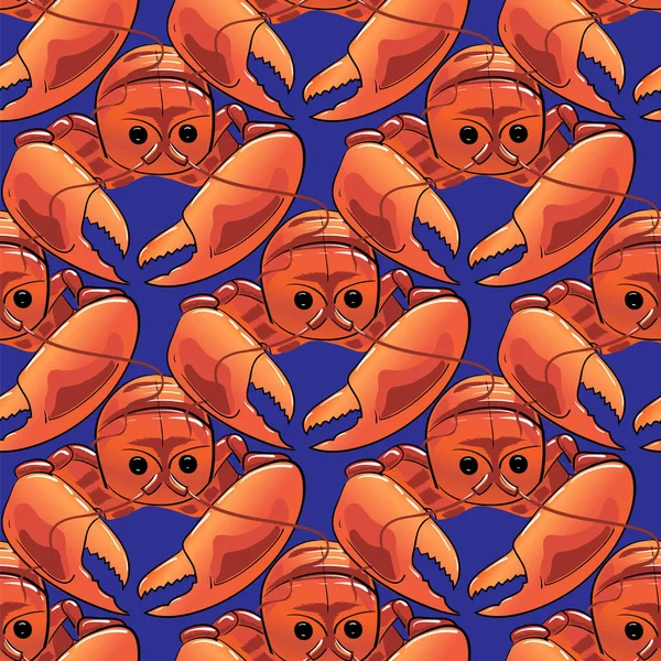Boiled Lobster Seamless Pattern Cooked Sea Food Background — Stock Photo, Image