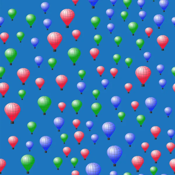 Patrón Inconsútil Globos Estratosféricos Color Sobre Fondo Azul — Foto de Stock