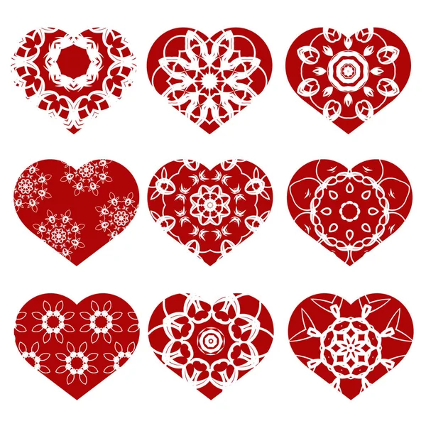 Romantic Red Heart Set Isolated White Background Image Suitable Laser — Stock Photo, Image