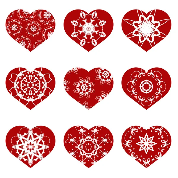 Romantic Red Heart Set Isolated White Background Image Suitable Laser — Stock Photo, Image