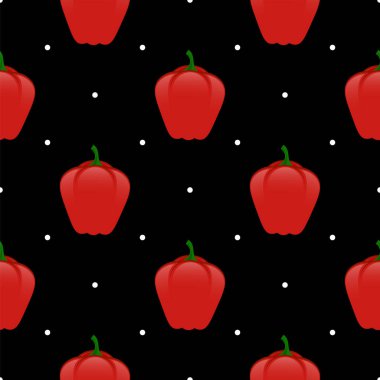 Siyah arka plan üzerine taze kırmızı Seamless Modeli