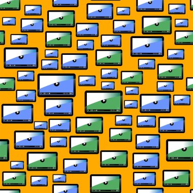 Video oynatıcı Seamless modeli üzerinde turuncu arka plan izole