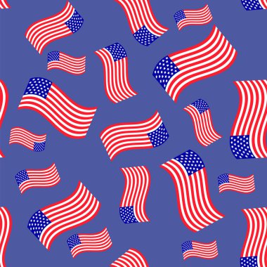 Amerikan bayrağı Seamless modeli üzerinde mavi arka plan izole