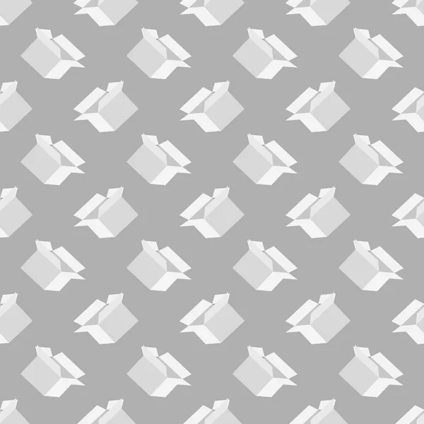 Offene Papierboxen Nahtloses Muster Auf Grauem Hintergrund — Stockfoto