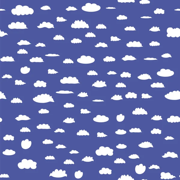 Λευκό Σύννεφο Χωρίς Ραφή Πρότυπο Μπλε Φόντο — Φωτογραφία Αρχείου