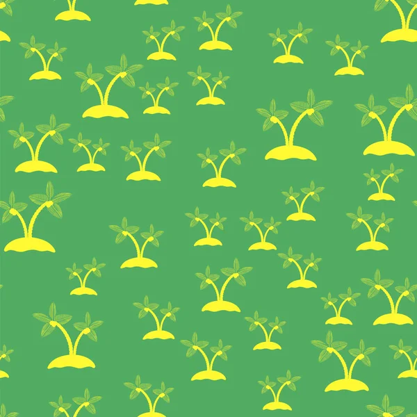 Barevné Palm Vzor Bezešvé Izolované Zeleném Pozadí — Stock fotografie