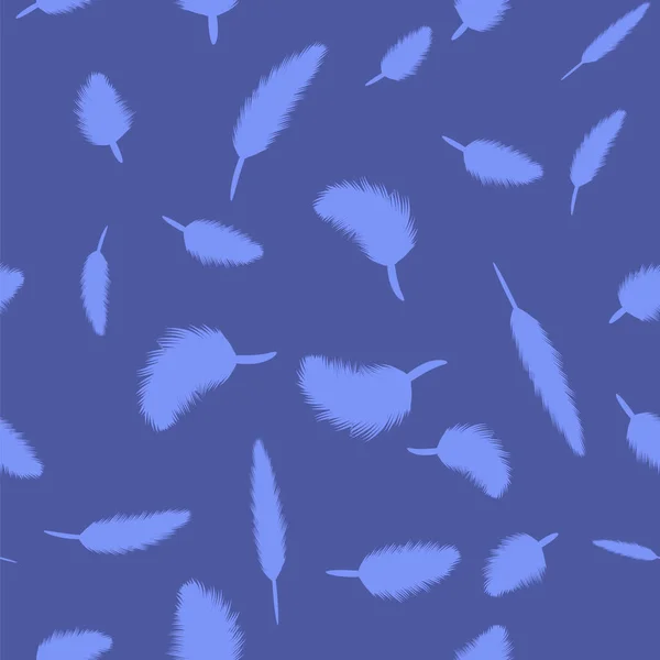 青の背景に羽ペンのシームレス パターン — ストック写真