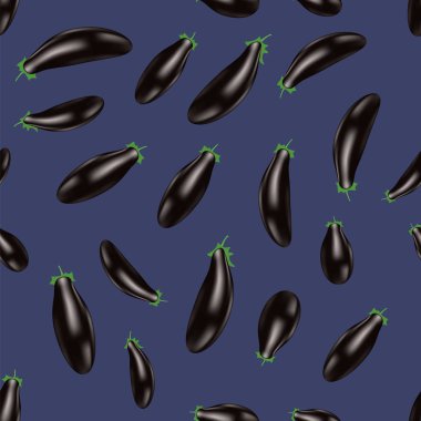 Patlıcan Seamless modeli üzerinde mavi arka plan izole