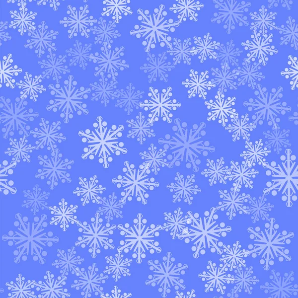 Zobrazit Vzor Bezešvé Vločky Pozadí Modré Oblohy Zimní Vánoční Přírodní — Stock fotografie
