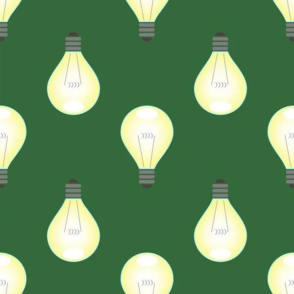 Elektrische Lamp Naadloze Patroon Groene Achtergrond — Stockfoto