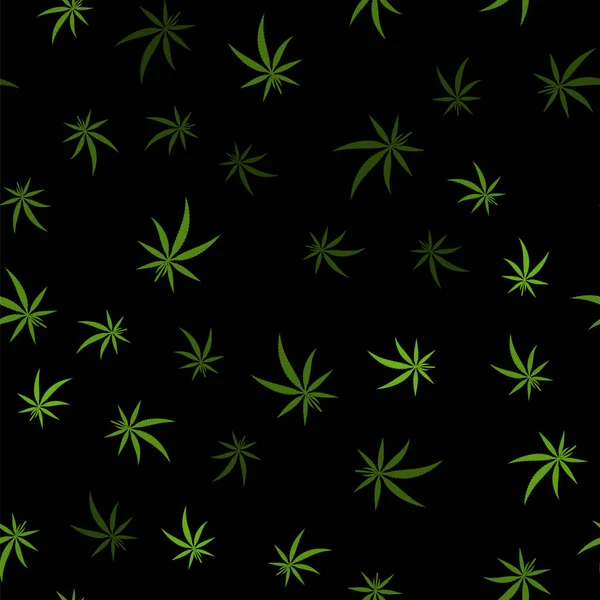 Green Cannabis Leaves Seamless Background Marijuana Pattern — Stock Photo, Image