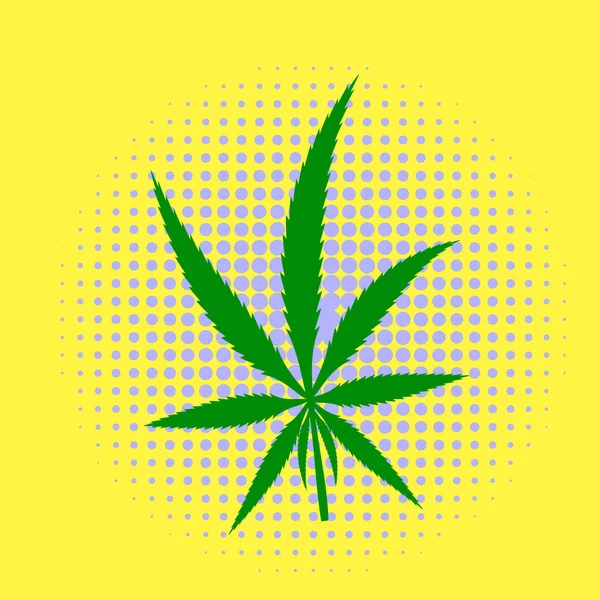 Zelená Konopí Listy Tečkované Pozadí Vzorek Polotónů Marihuana — Stock fotografie