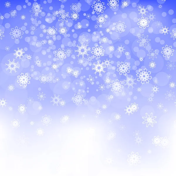 Zobrazit Vločky Vzor Pozadí Modré Oblohy Zimní Vánoční Přírodní Rozmazané — Stock fotografie