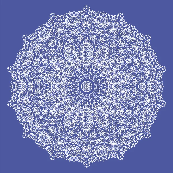Mandala Mavi Arkaplanda Izole Edildi Yuvarlak Süs — Stok fotoğraf