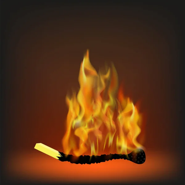 Burning Match Fire Orange Blurred Background — Stock Photo, Image