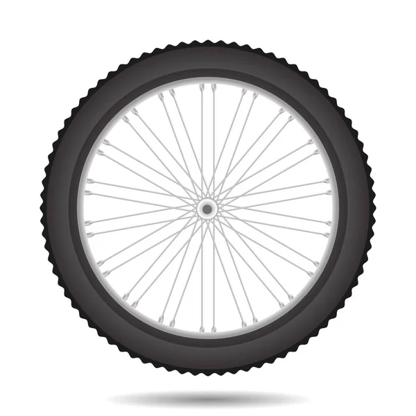 Εικονίδιο Τροχό Ποδηλάτου Που Απομονώνονται Λευκό Φόντο — Φωτογραφία Αρχείου