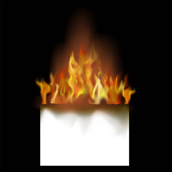 Burning White Paper Isolated Black Background — Stock Photo, Image