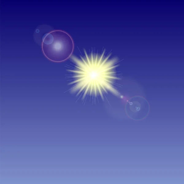 Sarı Güneş Arka Plan Yaz Desen Mavi Gökyüzü Güneş Işığı — Stok fotoğraf
