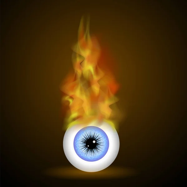 Burning Blue Eye Fire Flame Dark Background — Stock Photo, Image