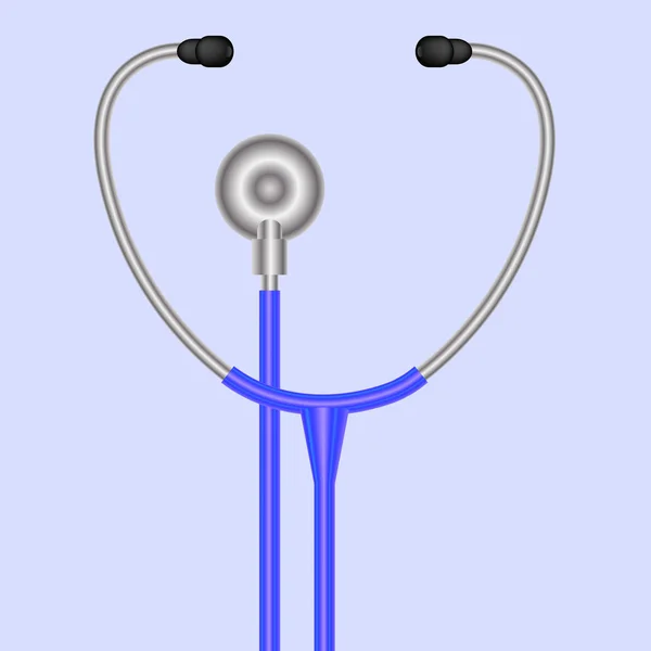 Символ Стетоскопа Медицинский Акустический Прибор Изоляцией Шнура Синем Фоне — стоковое фото