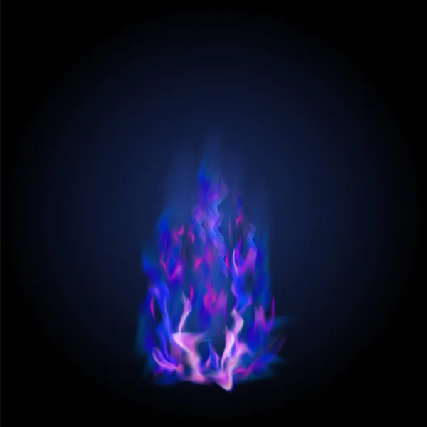 Blue Burning Fire Flame Isolated Dark Background — Stock Photo, Image