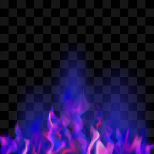 市松模様の背景の青い炎火 — ストック写真