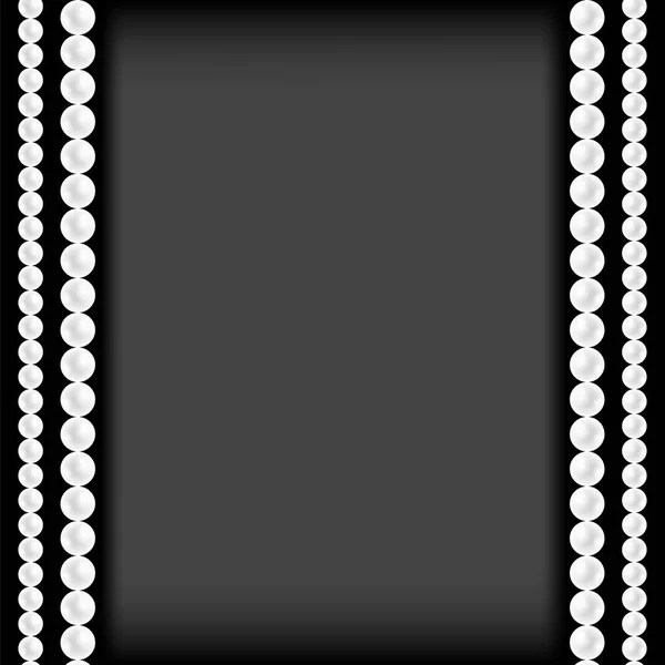 Realistic Natural White Pearl Frame Grey Gradient Background — Stock Photo, Image