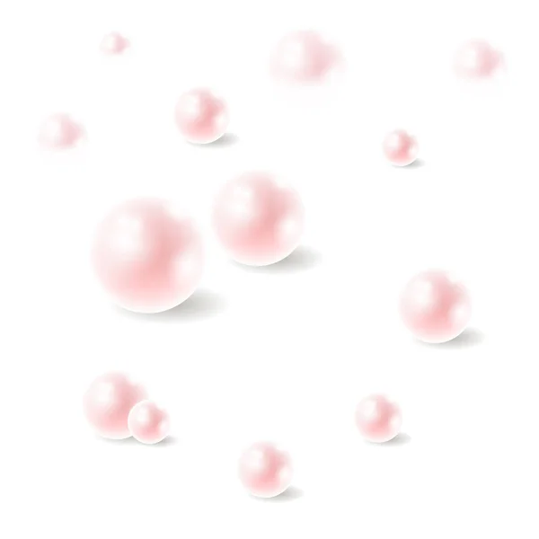 Realistische Natürliche Rosa Perle Isoliert Auf Weißem Hintergrund — Stockfoto