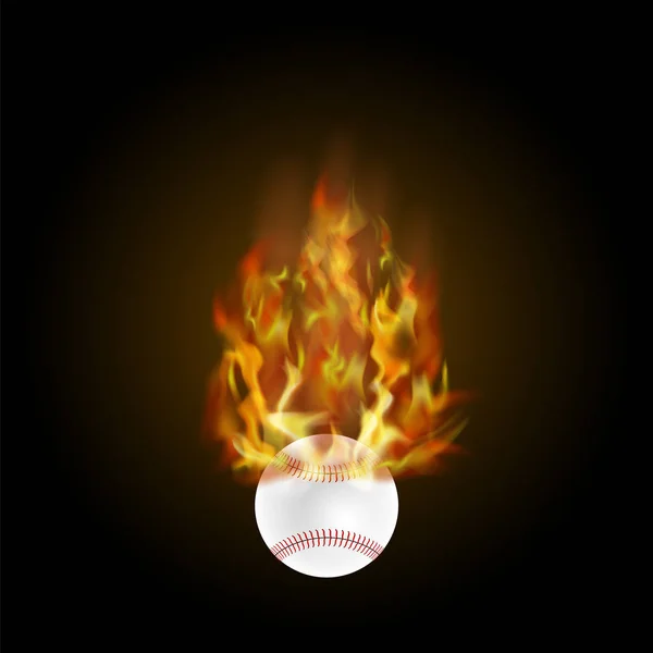 黒の背景に分離された炎と燃える野球ボール — ストック写真