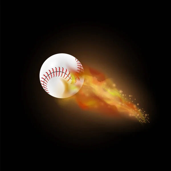 黒の背景に分離された炎と燃える野球ボール — ストック写真
