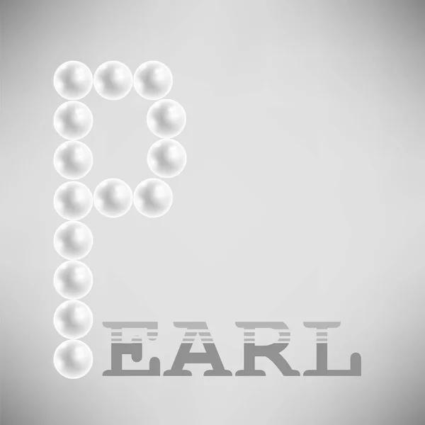 Stylized White Pearles Text Isolated Grey Gradient Background — Stock Photo, Image