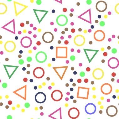 Beyaz arka plan üzerinde renkli geometrik seamless modeli
