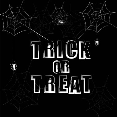 Elle çizilmiş doodle harfler, yarasa ve örümcek web. Oyun ya da şeker teklif ve Cadılar Bayramı tasarım öğeleri izole