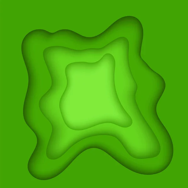 緑ぼかし裁断 波のテクスチャです 抽象的な背景紙の切断 — ストック写真