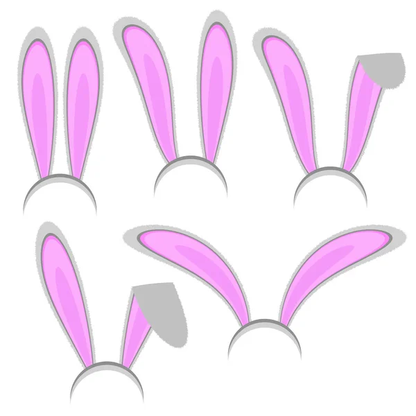 Set Cute Easter Rabbit Ears Decoration Isolated White Background Spring — Stock Photo, Image