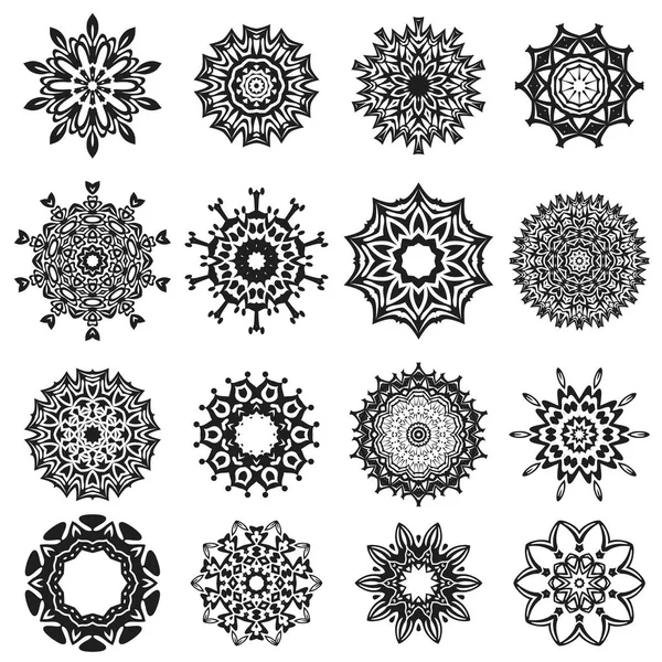 Set Mandala Isolated White Background — Stock Photo, Image