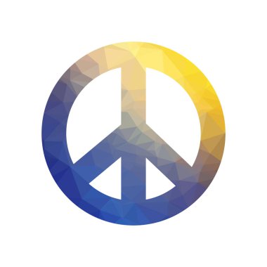 Beyaz Arkaplanda Renkli Pasifist İşareti İzole Edildi