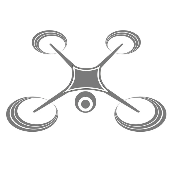 Ícone Drone Foto Vídeo Isolado Fundo Branco Quadrocopter Moderno Com — Fotografia de Stock