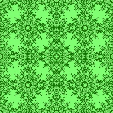 Yeşil süs kesintisiz çizgi deseni. Sonsuz doku. Oryantal geometrik süsleme