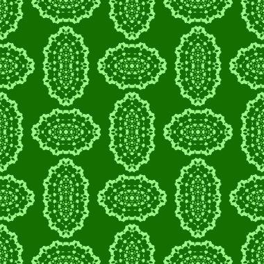 Yeşil süs kesintisiz çizgi deseni. Sonsuz doku. Oryantal geometrik süsleme